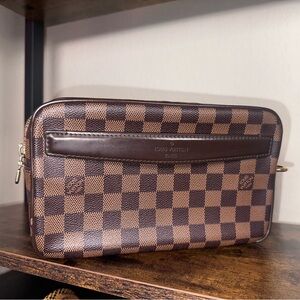 Authentic Louis Vuitton Damier Ebene Saint Paul Pochette Clutch